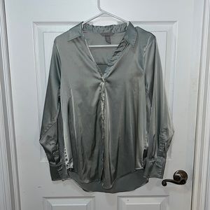 H&M silk button up blouse